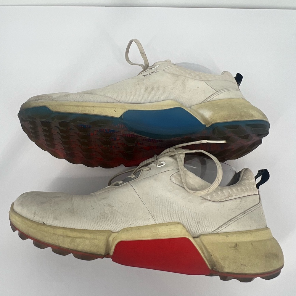 Ecco Men Golf Shoe White Gore-Tex Waterproof Sneaker Spikeless - Picture 2 of 16